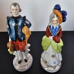Vintage Occupied Japan Hand Painted Man and Women Figurines